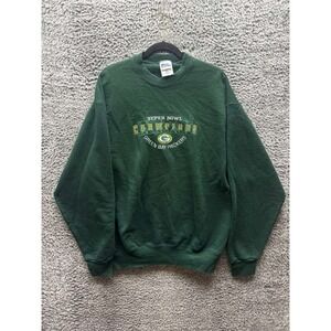 Vintage 1997‎ Green Bay Packers Super Bowl Champions Sweatshirt Green Mens  XL